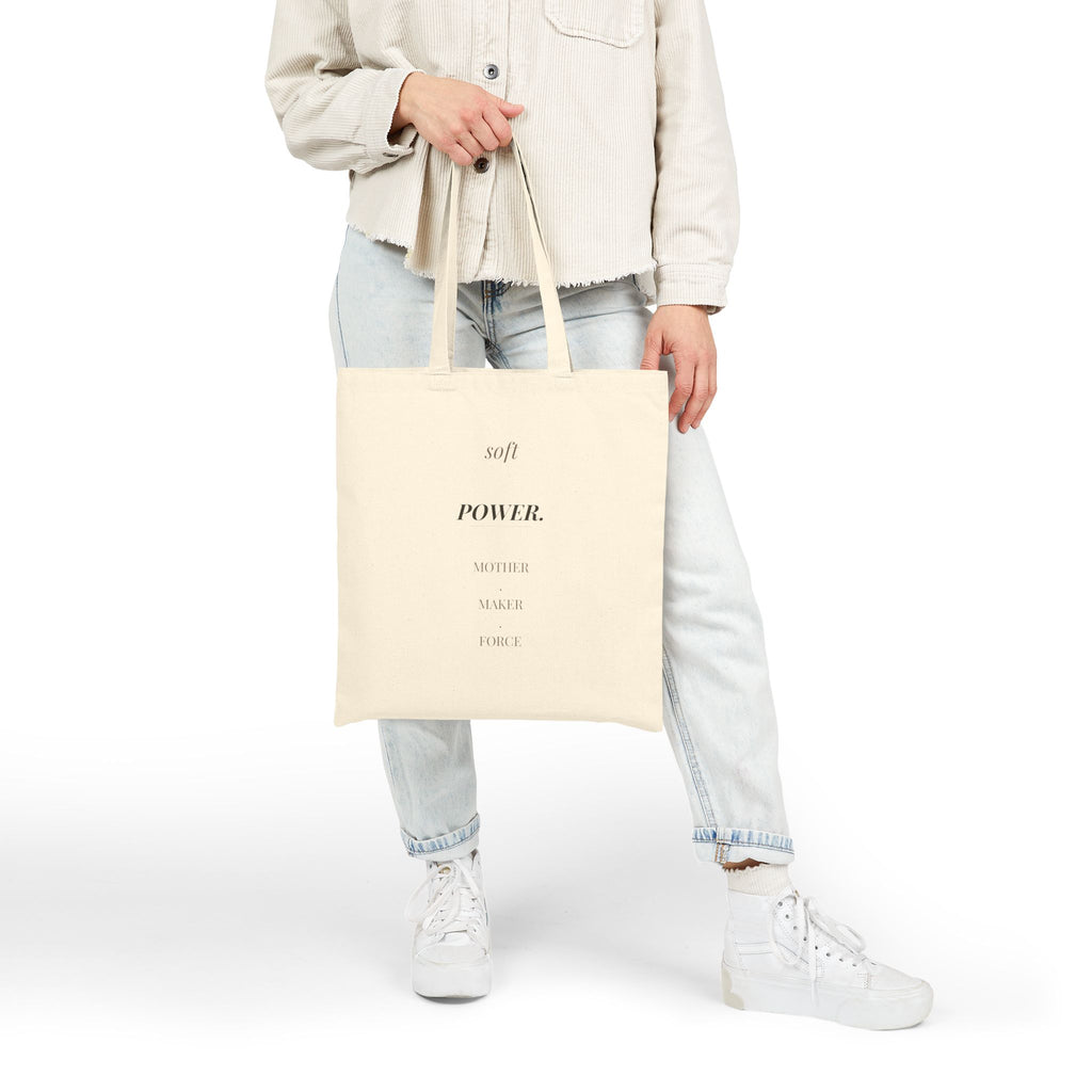 Mother's Day Heavy Canvas Tote – "Est. MAMA" & "Soft Power" | Baseline Apparel