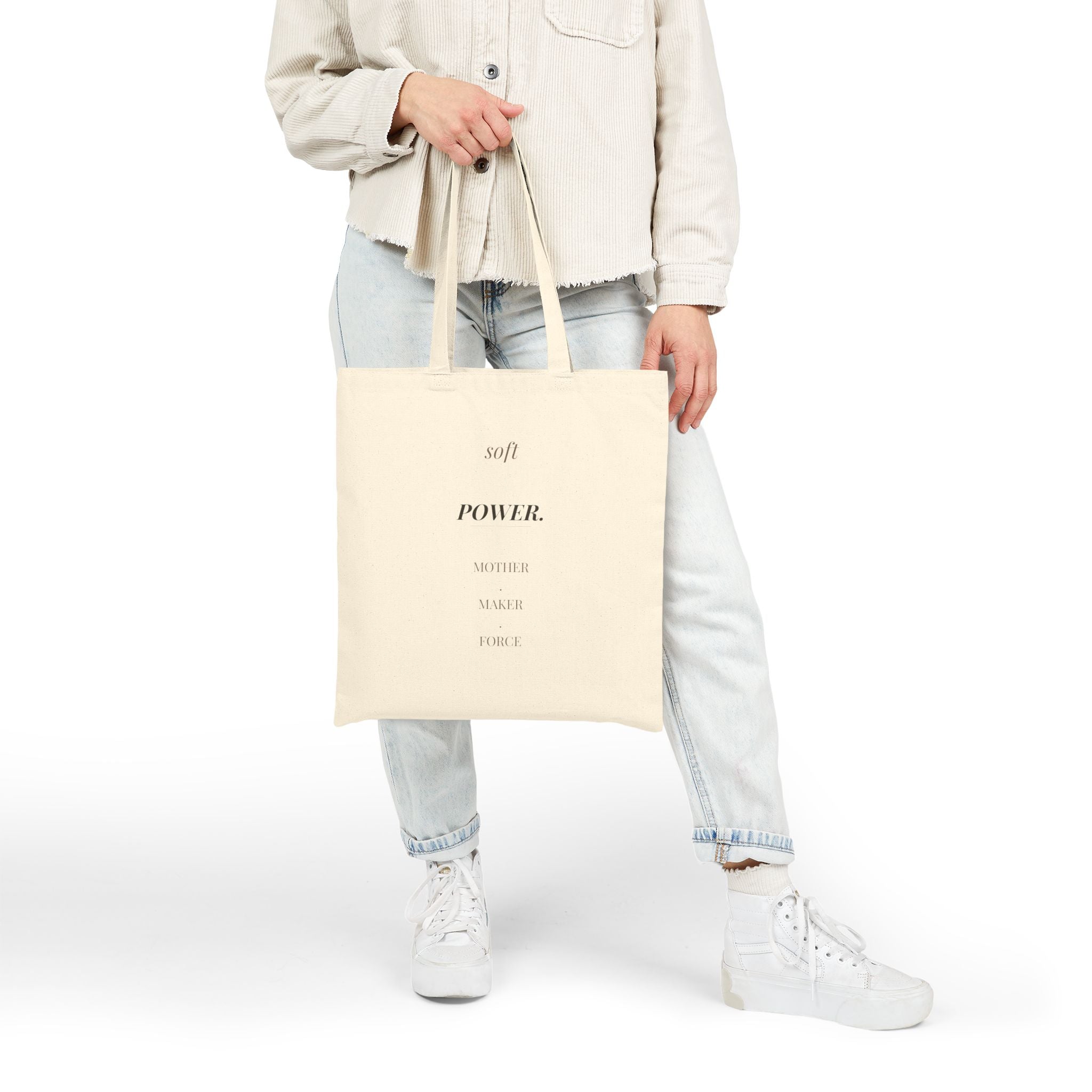 Mother's Day Heavy Canvas Tote – "Est. MAMA" & "Soft Power" | Baseline Apparel