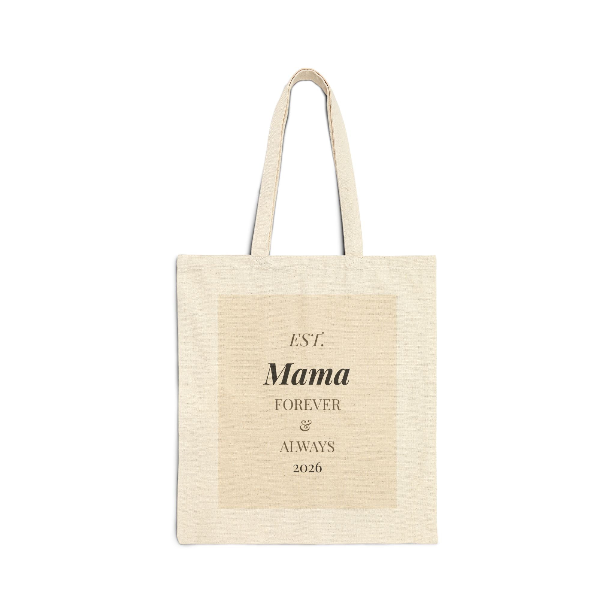 Mother's Day Cotton Canvas Tote Bag – "Est. MAMA" & "Soft Power" | Baseline Apparel