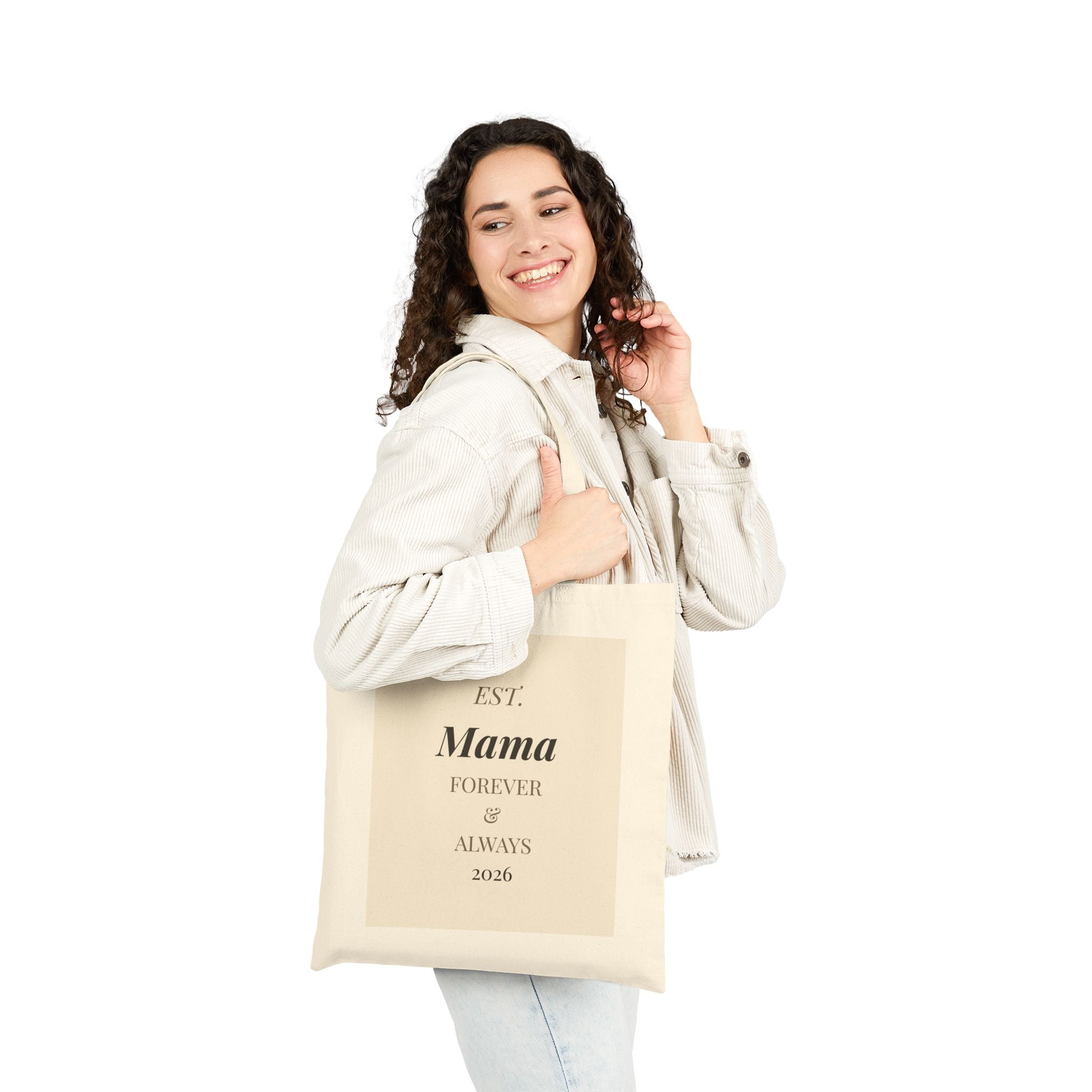 Mother's Day Cotton Canvas Tote Bag – "Est. MAMA" & "Soft Power" | Baseline Apparel