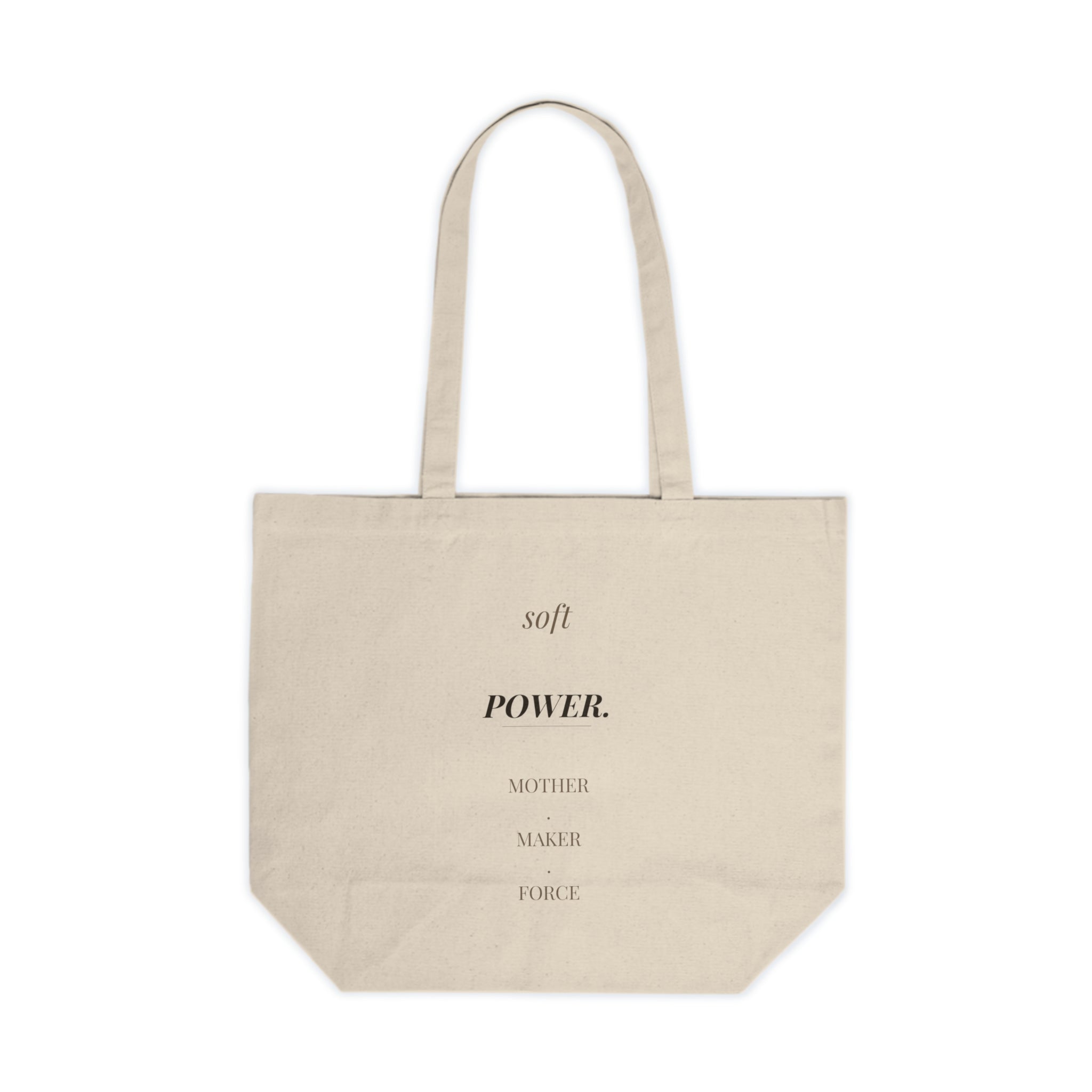 Mother's Day Canvas Shopping Tote – "Est. MAMA" & "Soft Power" | Baseline Apparel