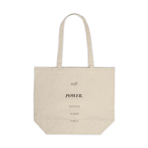 Mother's Day Canvas Shopping Tote – "Est. MAMA" & "Soft Power" | Baseline Apparel