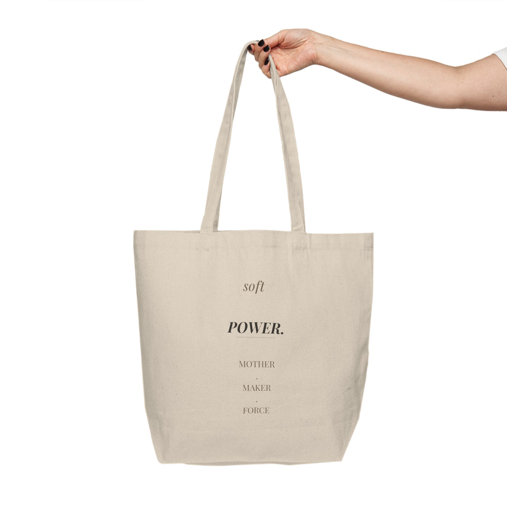 Mother's Day Canvas Shopping Tote – "Est. MAMA" & "Soft Power" | Baseline Apparel