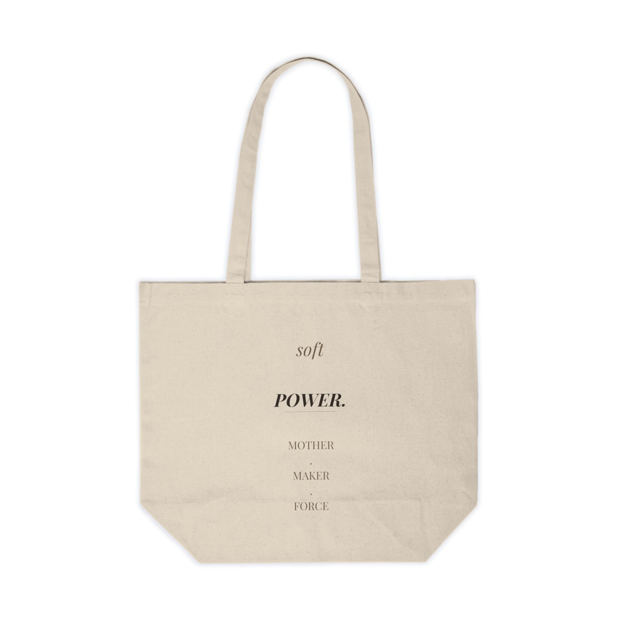 Mother's Day Canvas Shopping Tote – "Est. MAMA" & "Soft Power" | Baseline Apparel